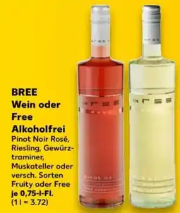 Kaufland BREE Wein oder Free Alkoholfrei Angebot