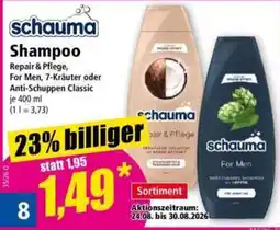 Norma schauma Shampoo Repair & Pflege For Men, 7-Kräuter oder Anti-Schuppen Classic Angebot