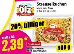 Norma Ölz Streuselkuchen Angebot