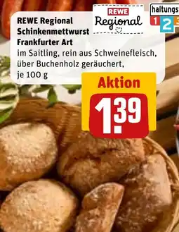 Sonderpreis Baumarkt REWE Regional Schinkenmettwurst Frankfurter Art Angebot