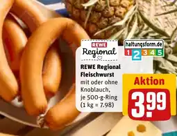 Sonderpreis Baumarkt REWE Regional Fleischwurst Angebot