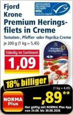 Norma Fjord Krone Premium Heringsfilets in Creme Angebot