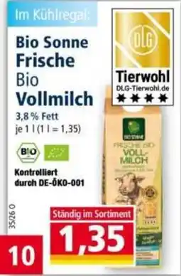 Norma Bio Sonne Frische Bio Vollmilch Angebot