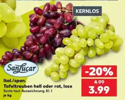 Kaufland SanLucar Tafeltrauben hell oder rot Angebot