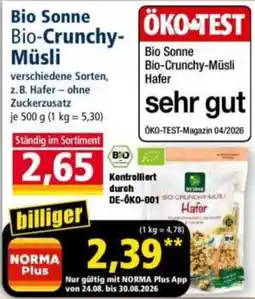 Norma Bio Sonne Bio-Crunchy-Müsli Angebot