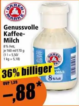 Norma Bären Marke Genussvolle Kaffee-Milch Angebot