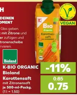 Kaufland K-BIO ORGANIC Bioland Karottensaft Angebot