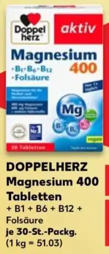 Kaufland DOPPELHERZ Magnesium 400 Tabletten + B1 + B6 + B12 + Folsäure Angebot