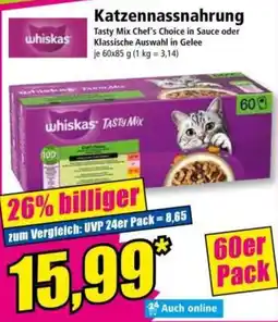 Norma whiskas Tasty Mix Katzennassnahrung Angebot
