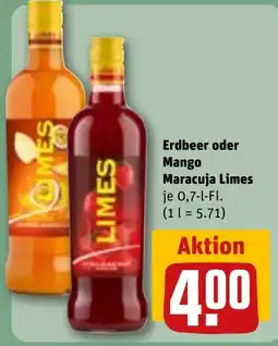 Sonderpreis Baumarkt LIMES Erdbeer oder Mango Maracuja Limes Angebot