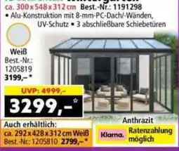 Norma Alu-Konstruktion mit 8-mm-PC-Dach/-Wänden Angebot