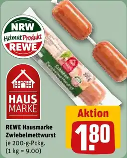 Sonderpreis Baumarkt REWE Hausmarke Zwiebelmettwurst Angebot