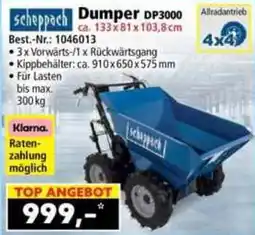 Norma Scheppach Dumper DP3000 Angebot