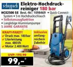 Norma scheppach Elektro-Hochdruckreiniger 180 bar Angebot