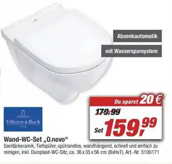 toom Baumarkt Velleroy & Boch Wand-wc-set „0.novo“ Angebot