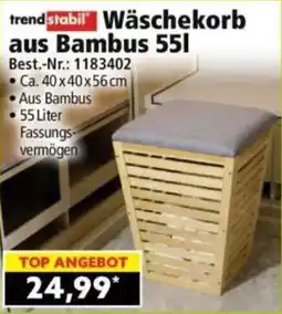 Norma trendstabil Wäschekorb aus Bambus 55l Angebot