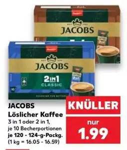 Kaufland Jacobs Löslicher Kaffee 2 in 1 Classic Angebot