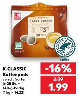Kaufland K-CLASSIC Kaffepads Angebot