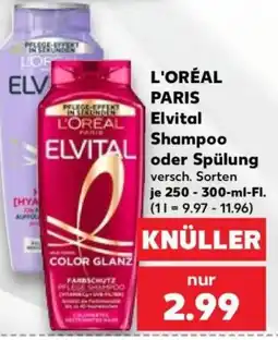 Kaufland L'ORÉAL PARIS Elvital Shampoo oder Spülung Angebot
