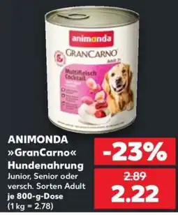 Kaufland ANIMONDA GranCarno Hundenahrung Angebot