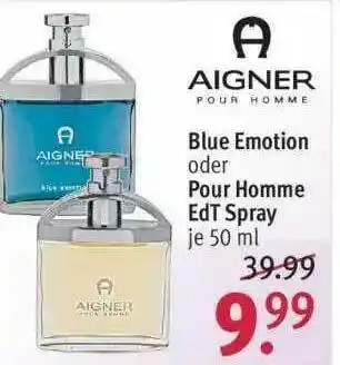 Rossmann Aigner Blue Emotion Oder Pour Homme Edt Spray Angebot