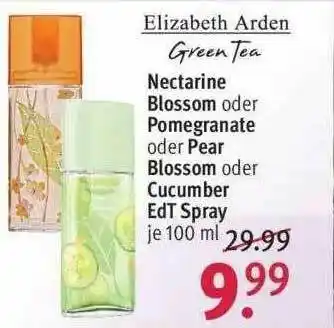 Rossmann Elizabeth Arden Green Tea Nectarine Blossom Oder Pomegranate Oder Pear Oder Cucumber Edt Spray Angebot