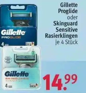 Rossmann Gillette Proglide Oder Skinguard Sensitive Rasierklingen Angebot