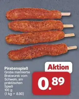 Famila Nord West Piratenspieß Grobe marinierte Bratwurst vom Schwein, am praktischen Spieß Angebot
