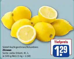 REWE Zitronen Angebot