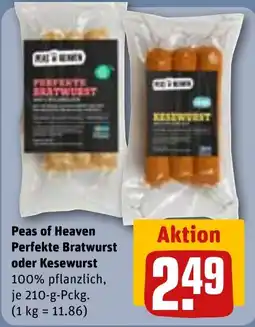 REWE Peas of Heaven Perfekte Bratwurst oder Kesewurst Angebot