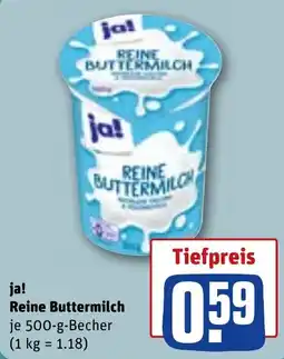 REWE ja! Reine Buttermilch Angebot