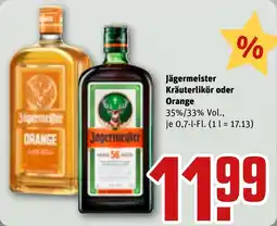 REWE Jägermeister Kräuterlikör oder Orange Angebot