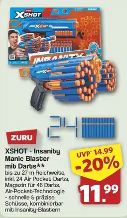 Famila Nord West ZURU XSHOT - Insanity Manic Blaster mit Darts** Angebot