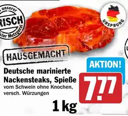 HIT Deutsche marinierte Nackensteaks, Spieße Angebot