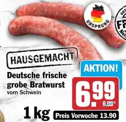 HIT Deutsche frische grobe Bratwurst vom Schwein Angebot