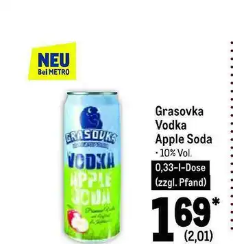 METRO Grasovka Vodka Apple Soda Angebot