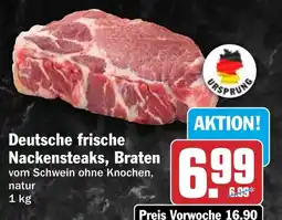 HIT Deutsche frische Nackensteaks, Braten Angebot