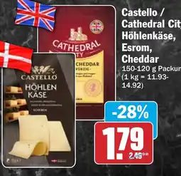 HIT Castello / Cathedral City Höhlenkäse, Esrom, Cheddar Angebot
