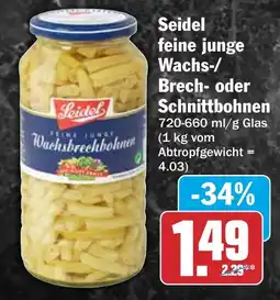 HIT Seidel feine junge Wachs-/Brech- oder Schnittbohnen Angebot