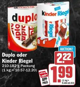 HIT Duplo oder Kinder Riegel Angebot