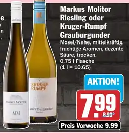 HIT Markus Molitor Riesling oder Kruger-Rumpf Grauburgunder Angebot