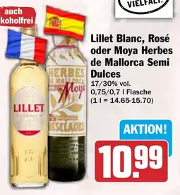 HIT Lillet Blanc, Rosé oder Moya Herbes de Mallorca Semi Dulces Angebot