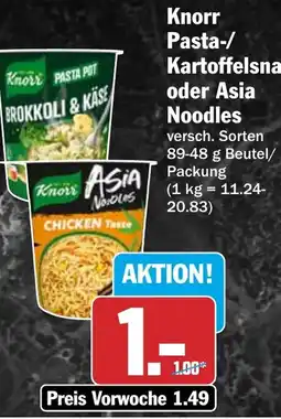 HIT Knorr Pasta-/Kartoffelsn oder Asia Noodles Angebot