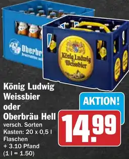 HIT König Ludwig Weissbier oder Oberbräu Hell Angebot