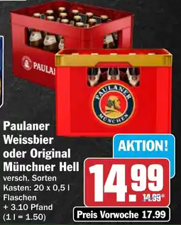 HIT Paulaner Weissbier oder Original Münchner Hell Angebot