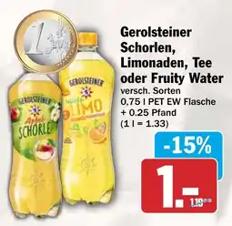 HIT Gerolsteiner Schorlen, Limonaden, Tee oder Fruity Water Angebot