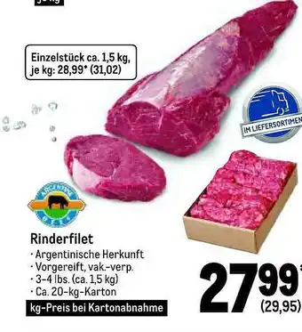 METRO Rinderfilet Angebot