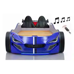 Netto Marken-Discount Autobett Kinder 90x200 Jungen LED Leuchte Unterbodenbeleuchtung Sound Fernbedienung Angebot