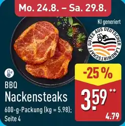 Aldi Nord BBQ Nackensteaks Angebot