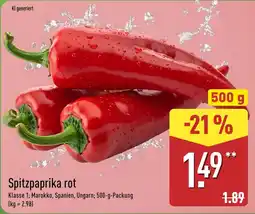 Aldi Nord Spitzpaprika rot Angebot